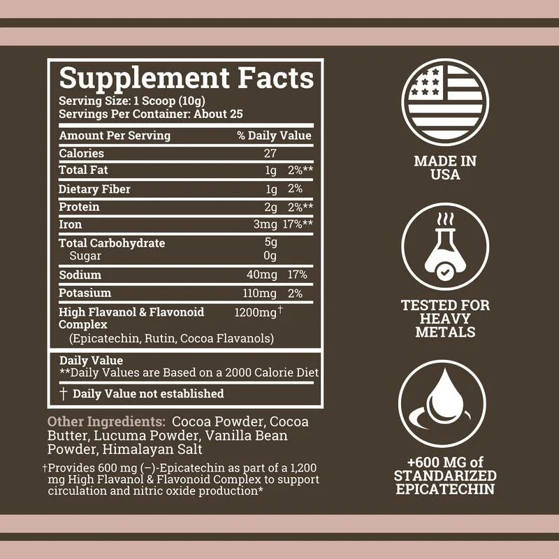 High-Flavanol Cocoa Powder for Daily Energy, Circulation & Performance Support
