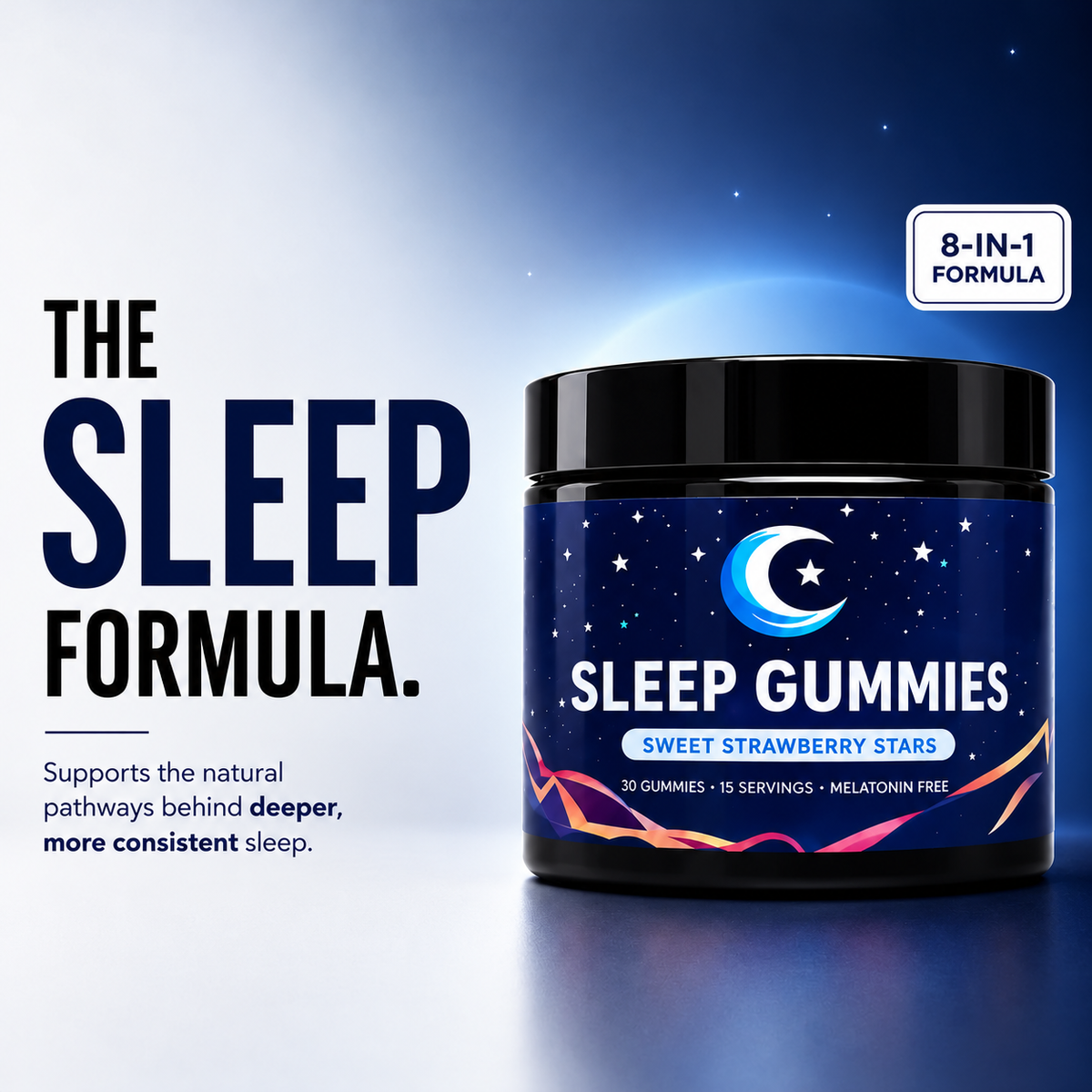 Natural Sleep Support Gummies – Melatonin-Free Strawberry Stars
