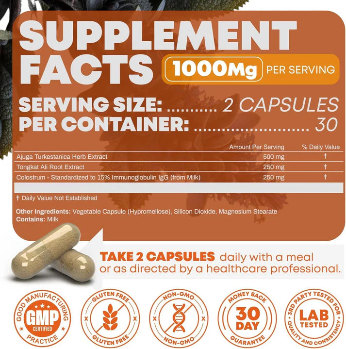 Turkesterone & Tongkat Ali – Daily Vitality & Performance Supplement | 60 Vegan Capsules