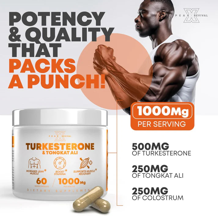 Turkesterone & Tongkat Ali – Daily Vitality & Performance Supplement | 60 Vegan Capsules